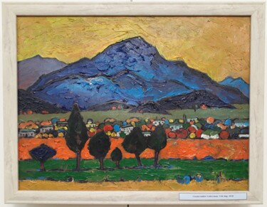 Painting titled "Blue Mountain (Vang…" by Gochmuradov Gahryman, Original Artwork, Acrylic