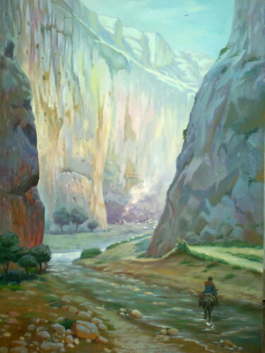 Painting titled "Dag" by Gochmuradov Gahryman, Original Artwork, Oil