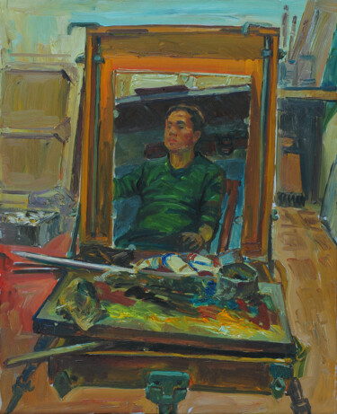 Картина под названием "Mirror" - Gochmuradov Gahryman, Подлинное произведение искусства, Масло