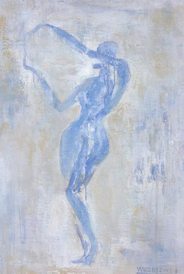 Painting titled "Blue" by Zhi Wu, Original Artwork