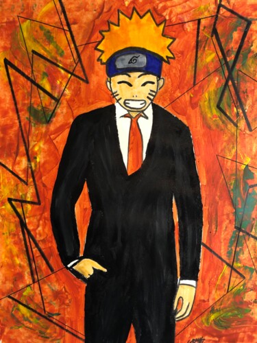 Painting titled "peinture Naruto en…" by God Wk, Original Artwork, Acrylic