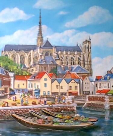 Peinture intitulée "Amiens" par Roger Godart, Œuvre d'art originale
