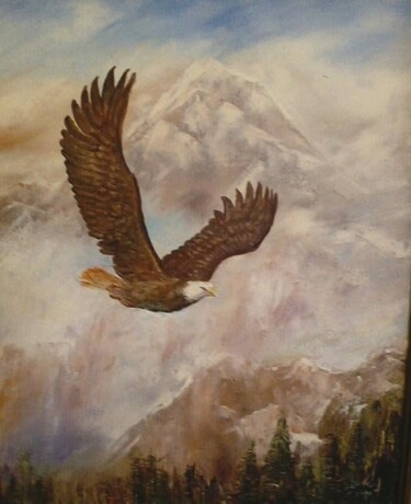 Peinture intitulée "aigle" par Roger Godart, Œuvre d'art originale