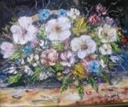 Painting titled "Fleurs" by Roger Godart, Original Artwork