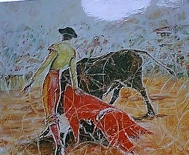 Peinture intitulée "corrida" par Roger Godart, Œuvre d'art originale, Huile