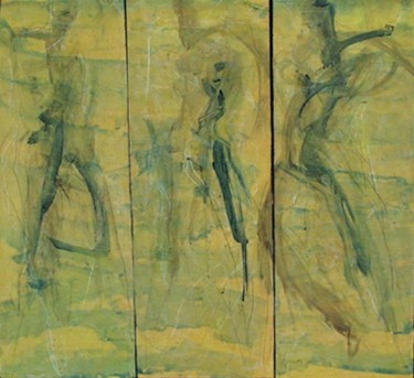 Картина под названием "Mirmande - 03" - Didier Goessens, Подлинное произведение искусства, Акрил Установлен на Деревянная па…