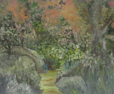 Painting titled "En el bosque." by Ferran Gomila, Original Artwork, Oil