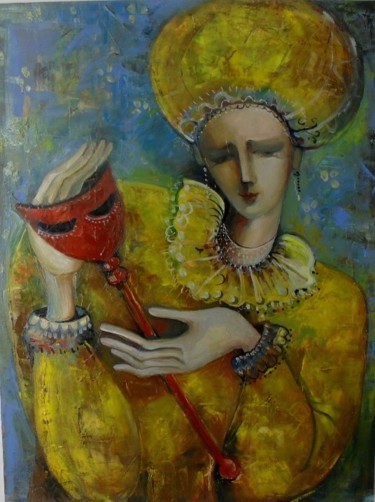 Peinture intitulée "carnaval" par Elena Injia, Œuvre d'art originale, Huile