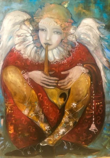 「our guardian angel…」というタイトルの絵画 Elena Injiaによって, オリジナルのアートワーク, オイル