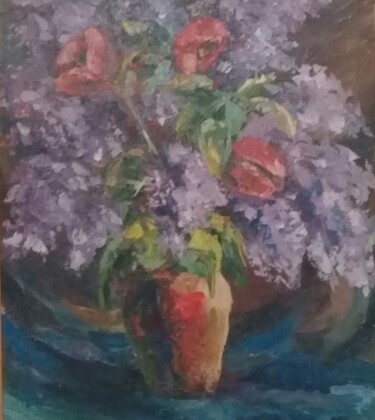Painting titled "For mama" by Gohar Papikyan, Original Artwork, Oil