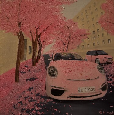Peinture intitulée "Tout en rose" par Gokhan Demir, Œuvre d'art originale, Huile