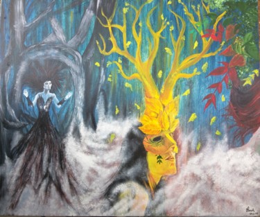 Painting titled "Unsatisfied Nature" by Gokul C, Original Artwork, Oil