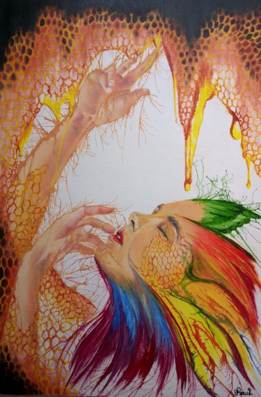 Ζωγραφική με τίτλο "Thirst of Colourful…" από Gokul C, Αυθεντικά έργα τέχνης, Λάδι