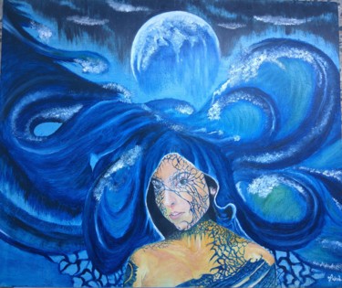 Painting titled "Gravitational Waves" by Gokul C, Original Artwork, Oil