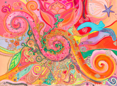 "Lotus within the ro…" başlıklı Tablo Goldenlight tarafından, Orijinal sanat, Akrilik