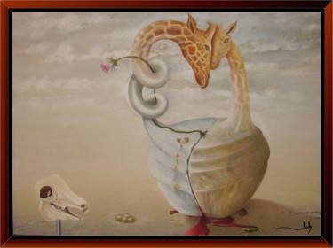 Картина под названием "L'amour avant la na…" - Siddkamel, Подлинное произведение искусства, Масло