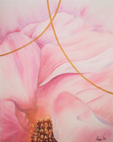 Malerei mit dem Titel ""Tenderness 2. Rose…" von Valeriia Kempi, Original-Kunstwerk, Aquarell