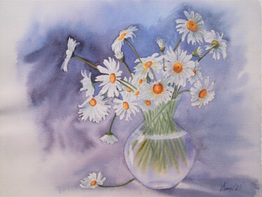 Painting titled ""The Bouquet of Dai…" by Valeriia Kempi, Original Artwork, Watercolor