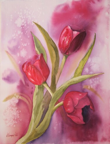 Painting titled ""The passion"" by Valeriia Kempi, Original Artwork, Watercolor