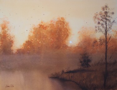 Painting titled ""The early morning"" by Valeriia Kempi, Original Artwork, Watercolor