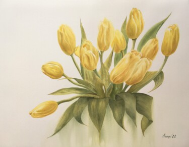 Malerei mit dem Titel ""Spring radiance"" von Valeriia Kempi, Original-Kunstwerk, Aquarell