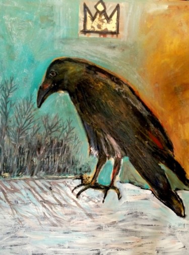 Peinture intitulée "corbeau.jpg" par Annie Chapdelaine, Œuvre d'art originale, Huile