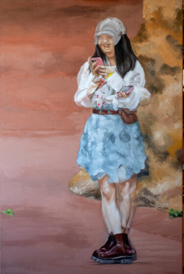 Painting titled "Laura" by Golgota, Original Artwork, Oil