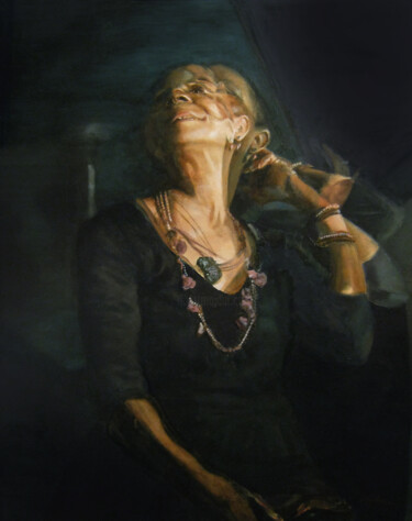 Painting titled "I capelli sciolti" by Golgota, Original Artwork, Oil