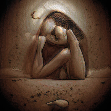 Digitale Kunst mit dem Titel "Sad And Beautiful" von Golly Hertlein, Original-Kunstwerk, Digitale Malerei