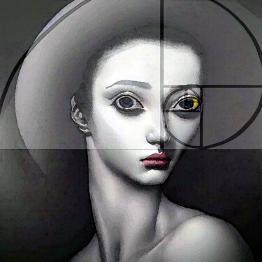 Digital Arts με τίτλο "Fibonacci-Girl" από Golly Hertlein, Αυθεντικά έργα τέχνης, Ψηφιακή ζωγραφική