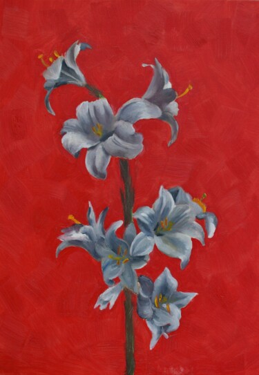 Картина под названием "Лилии" - Gomer, Подлинное произведение искусства, Масло