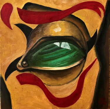 Pintura intitulada "Малахитовый глаз" por Gomer, Obras de arte originais, Óleo