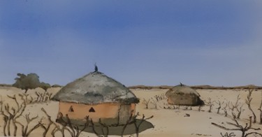 Pittura intitolato "Sahel" da Gomez Véronique, Opera d'arte originale, Acquarello