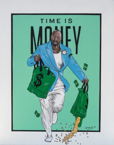 Peinture intitulée "Time is money" par Jérôme Gomez, Œuvre d'art originale, Acrylique