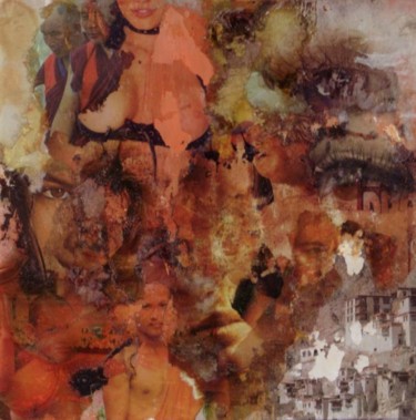 Collagen mit dem Titel "Tibet" von Kv, Original-Kunstwerk