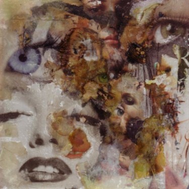 Collages intitulée "Maryline Monroe" par Kv, Œuvre d'art originale