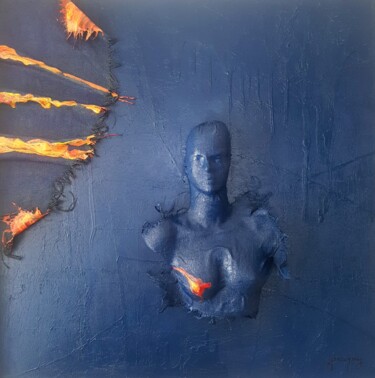 Peinture intitulée "Blue Symphony" par Gonca Kopuz, Œuvre d'art originale, Acrylique
