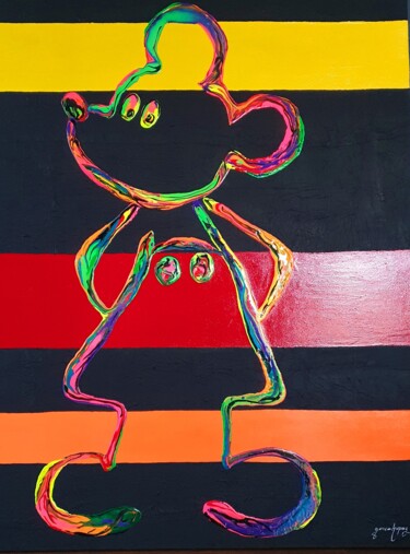 Painting titled "Mickey 1" by Gonca Kopuz, Original Artwork, Acrylic