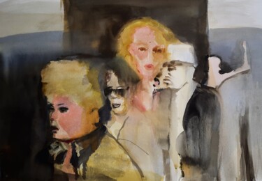 Painting titled "New People" by Carla Gonçalves, Original Artwork, Watercolor