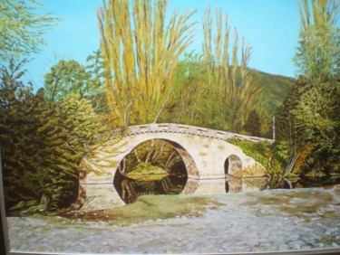 Pintura titulada "Puente de Iroz" por Loly Goñi, Obra de arte original, Oleo