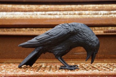 Scultura intitolato "Armageddon, Crow 2" da Gonul Nuhoglu, Opera d'arte originale, Bronzo