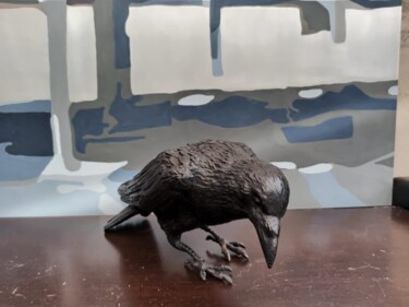 Sculpture intitulée "Armageddon,Crow 5" par Gonul Nuhoglu, Œuvre d'art originale, Bronze