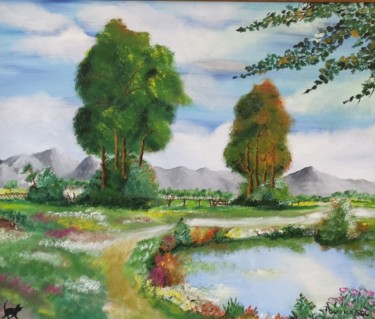 Pintura intitulada "Lago silencioso" por Gonzala Sol, Obras de arte originais, Óleo