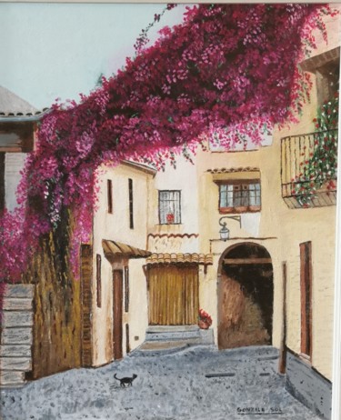 Pintura intitulada "Bugambilla" por Gonzala Sol, Obras de arte originais, Óleo