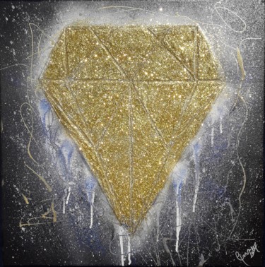 Painting titled "Diamond" by Gonzalez, Original Artwork, Acrylic Mounted on Wood Stretcher frame