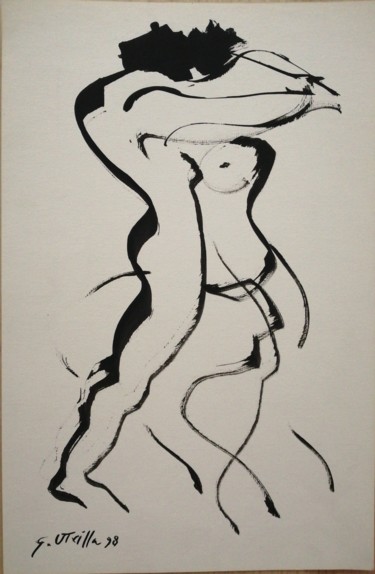 Painting titled "Pareja" by Gonzalo Utrilla, Original Artwork, Ink