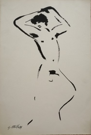 Painting titled "Desnudo 1" by Gonzalo Utrilla, Original Artwork, Ink