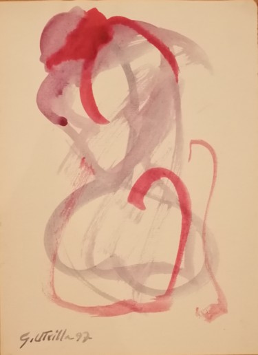 Картина под названием "Trazo mujer 3" - Gonzalo Utrilla, Подлинное произведение искусства, Акварель