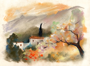 Malarstwo zatytułowany „Finca On The Costa…” autorstwa Miki De Goodaboom, Oryginalna praca, Inny