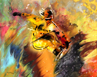 Pittura intitolato "Snowboarding 04" da Miki De Goodaboom, Opera d'arte originale, Acrilico